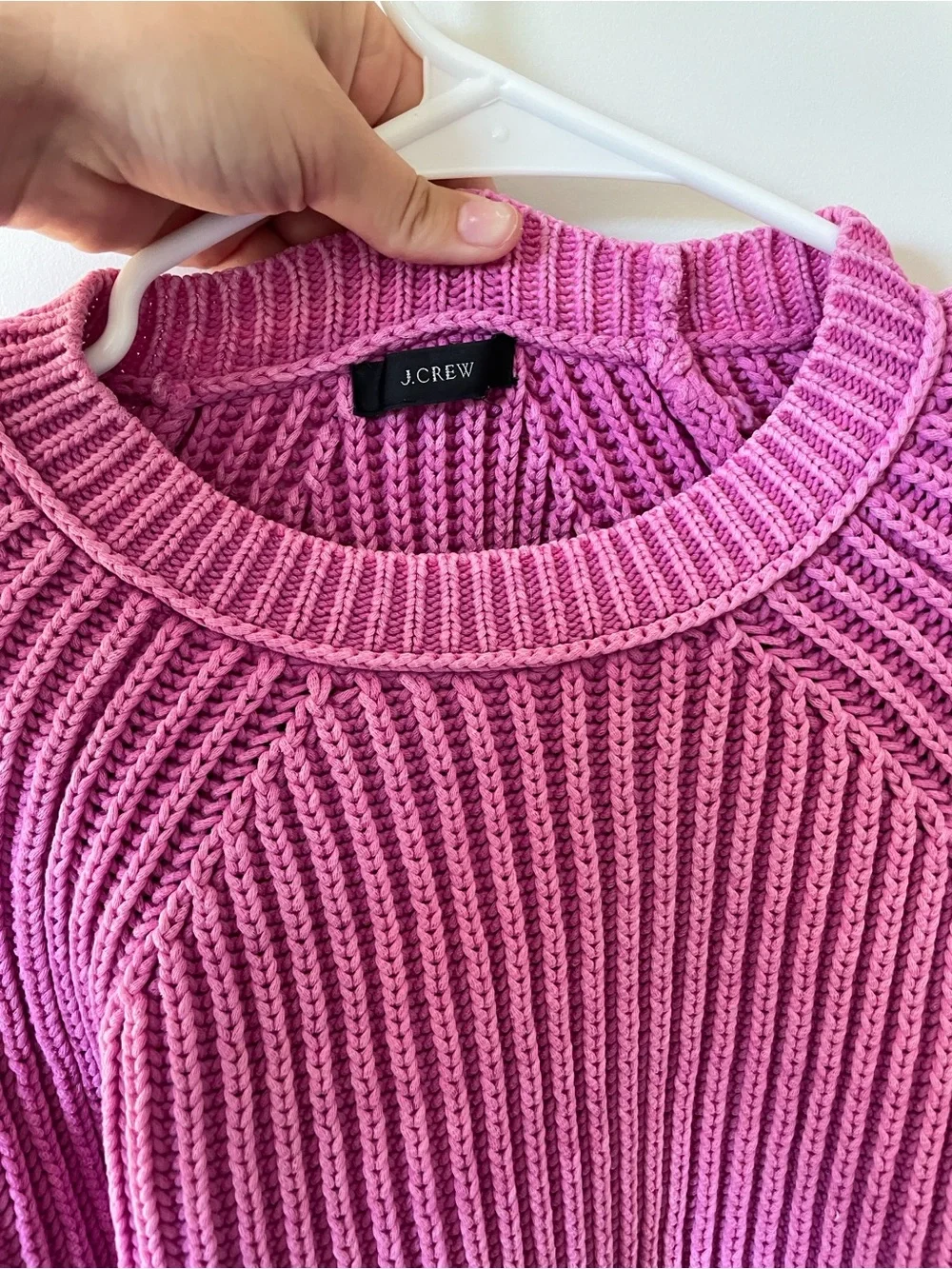 J. Crew Pink Ribbed Crewneck Sweater
